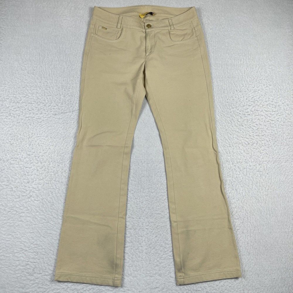 St John Jeans Womens 2 Tan Khaki Denim Boot Cut Casual Bling Career Workwear